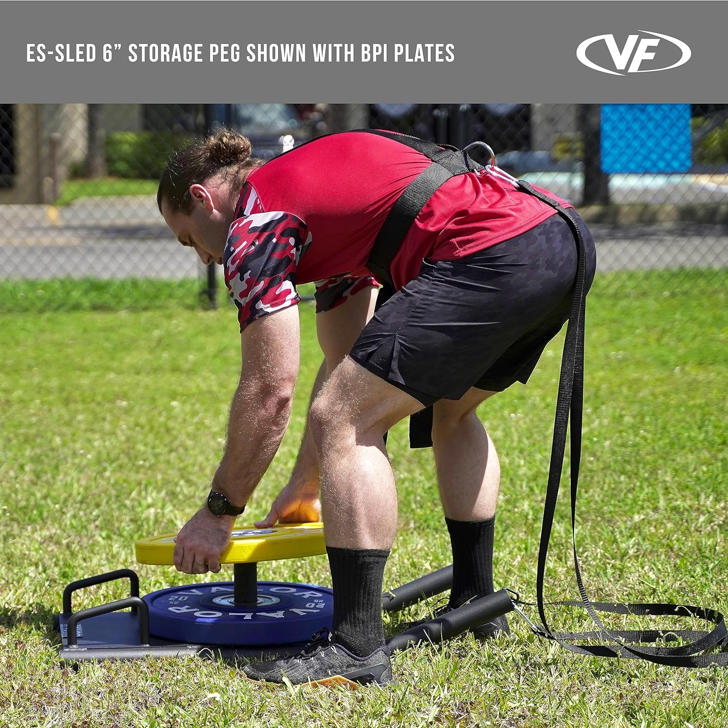 ES-SLED with Harness (Push, Pull, Sled) Fitness Straps & Agility Valor Drag Sled and