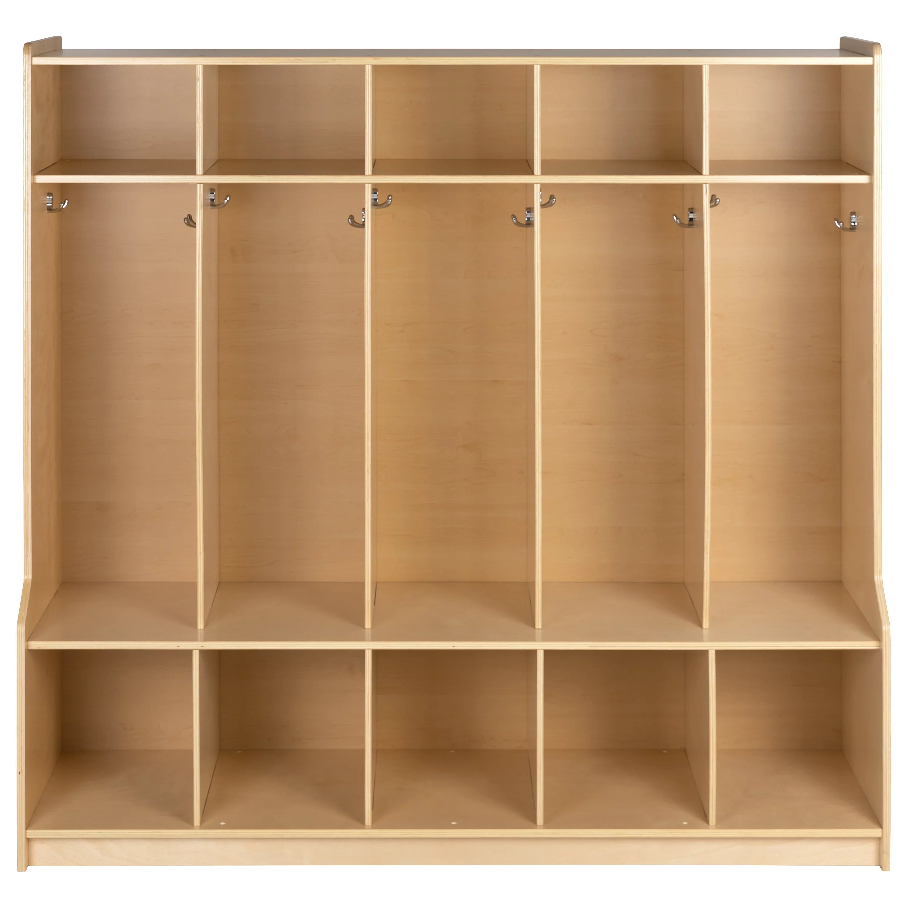 Bench, 5 Wood Oliver School Storage + Cubbies Hook and Coat Section Emma Locker with Organizer