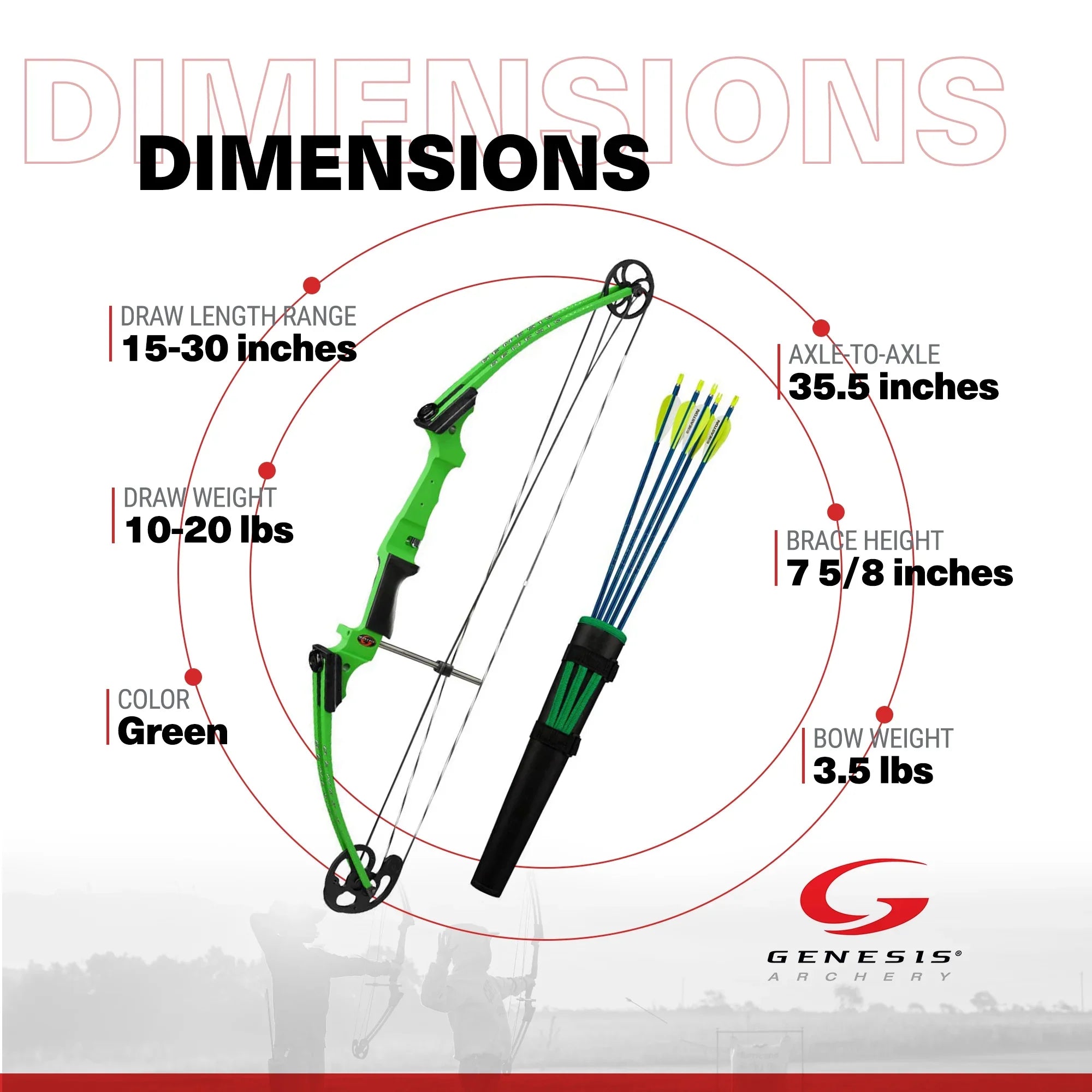 Carbon Bow Left Genesis Compound and Kit, Original Handed, Arrow