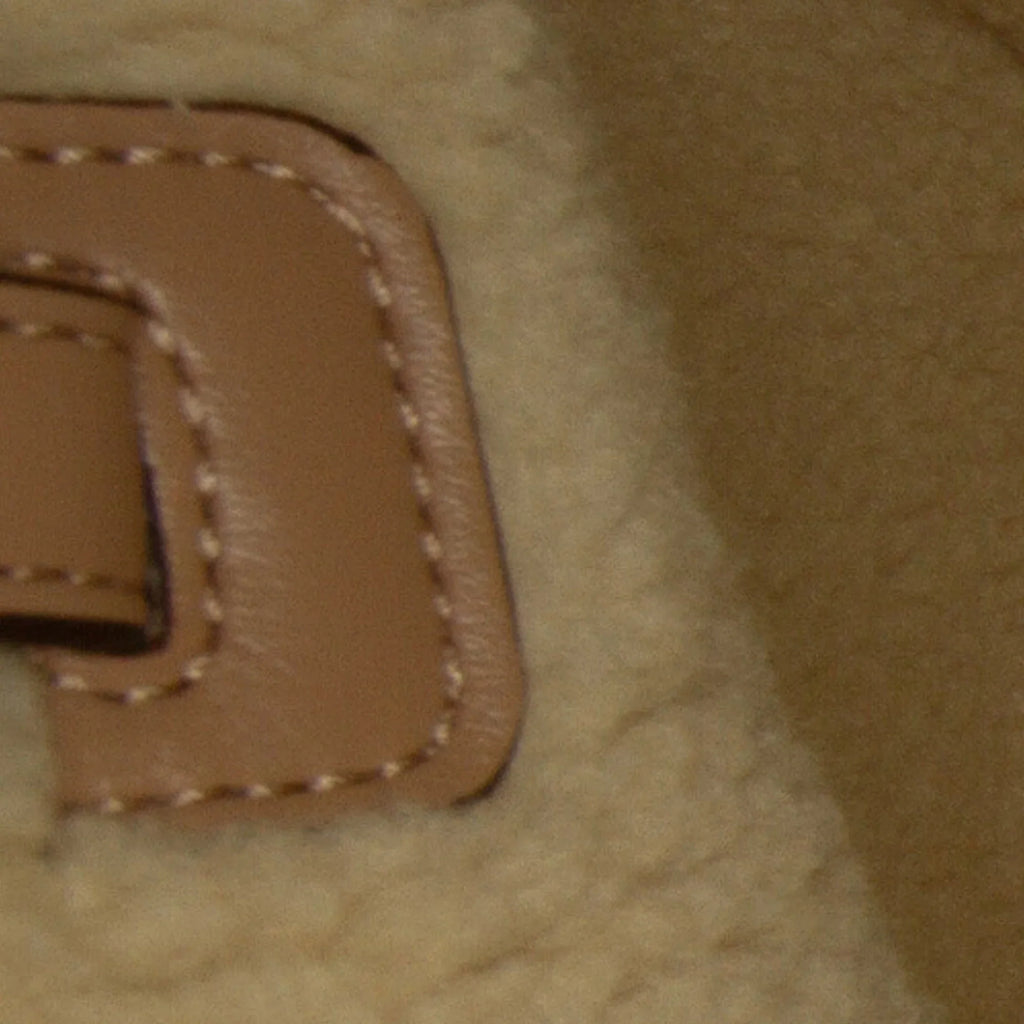 Shearling Pre-Owned Stella (Good) Authenticated Fiber McCartney Unisex Satchel Fabric Brown Stella Trimmed Logo Chemical