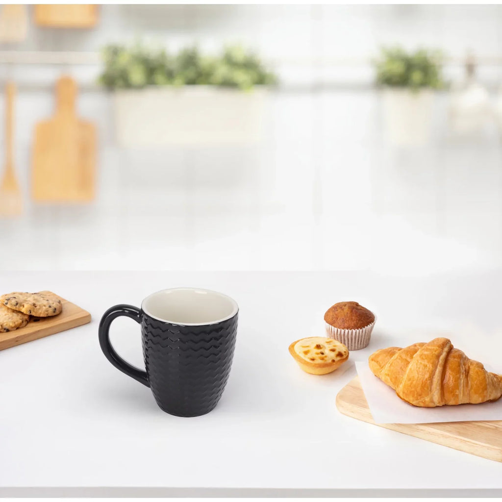 Milk, Coffee Set, Mug 11.95 6 Cup Coffee, Pack Black, Floz Ceramic, Coffee Water, for
