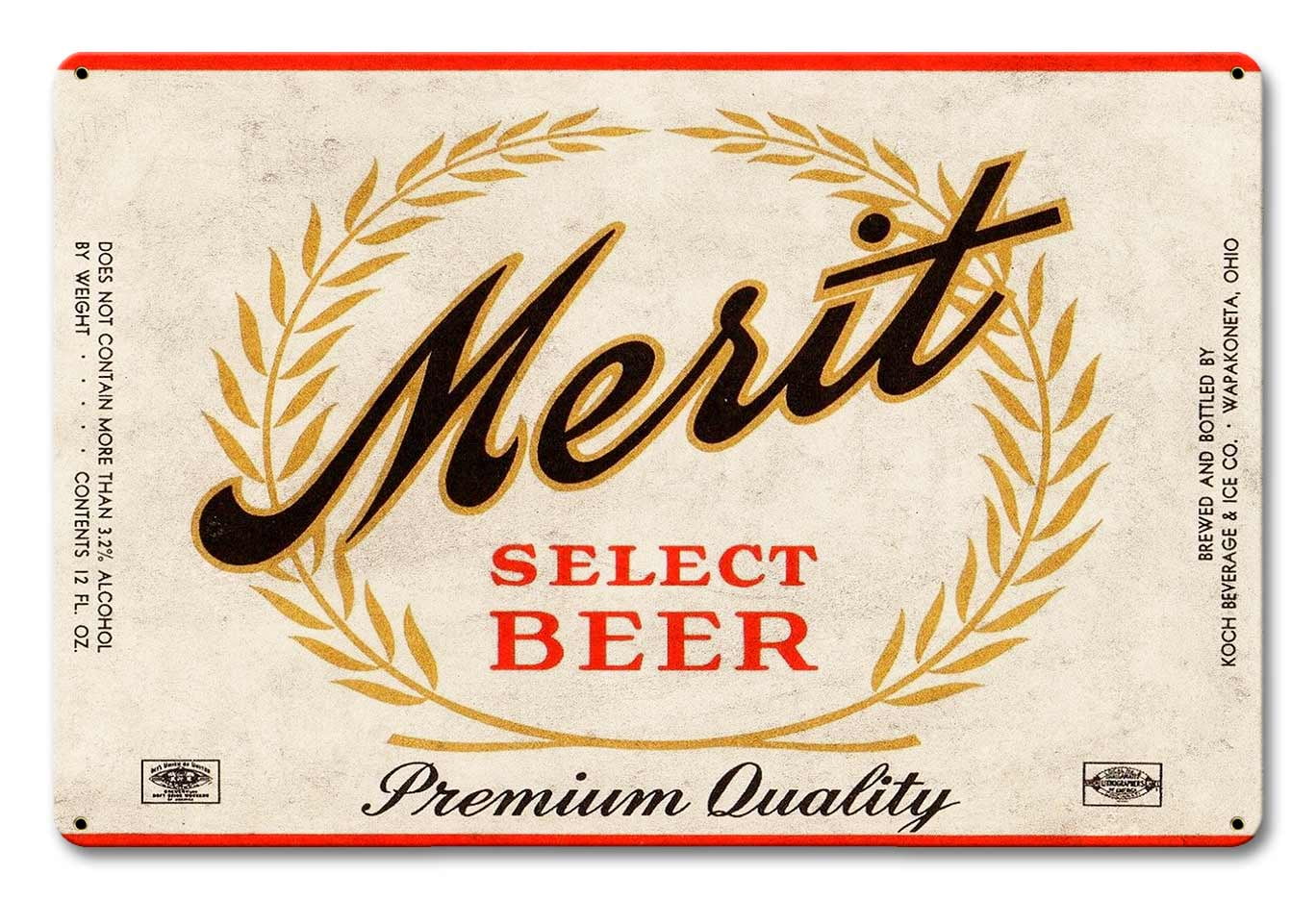 Merit with steel" Select in gauge Beer “Made USA heavy the