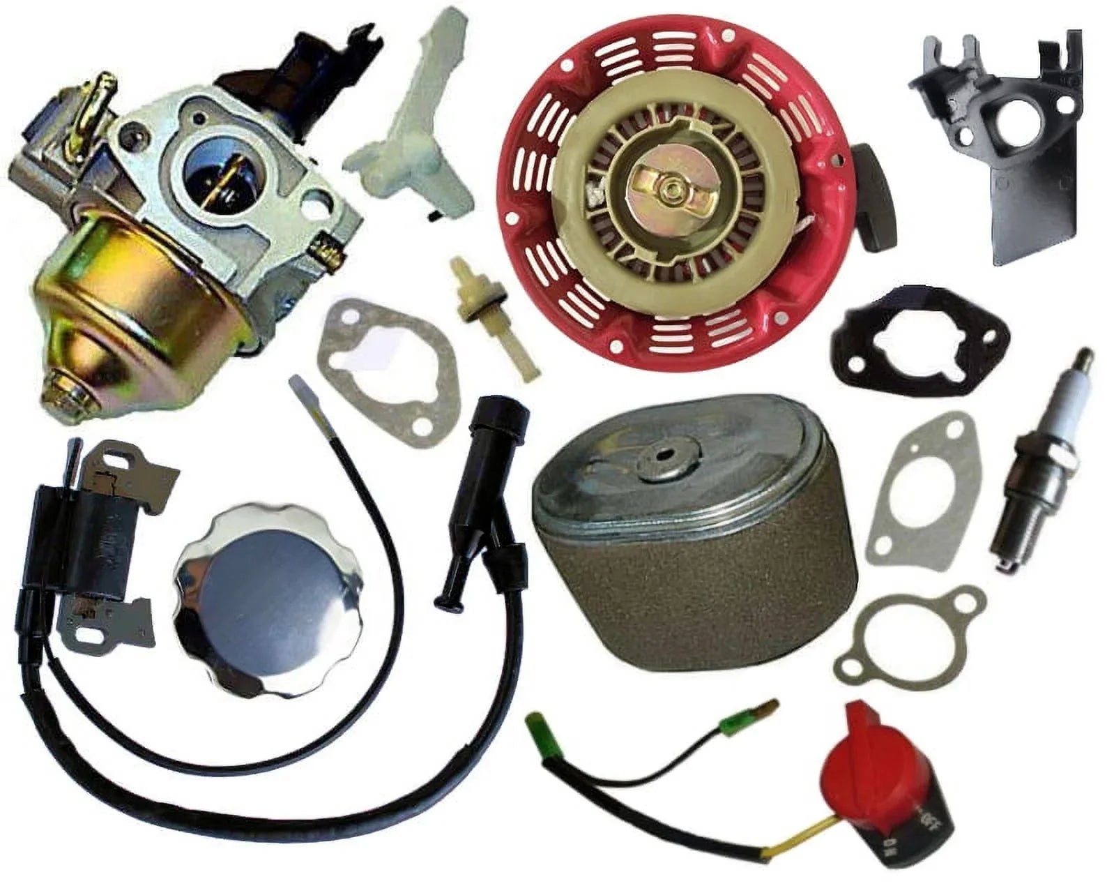 IGNITION GAS HONDA COIL RECOIL SPARK GX340 FITS CARBURETOR FILTER NEW AIR PLUG CAP