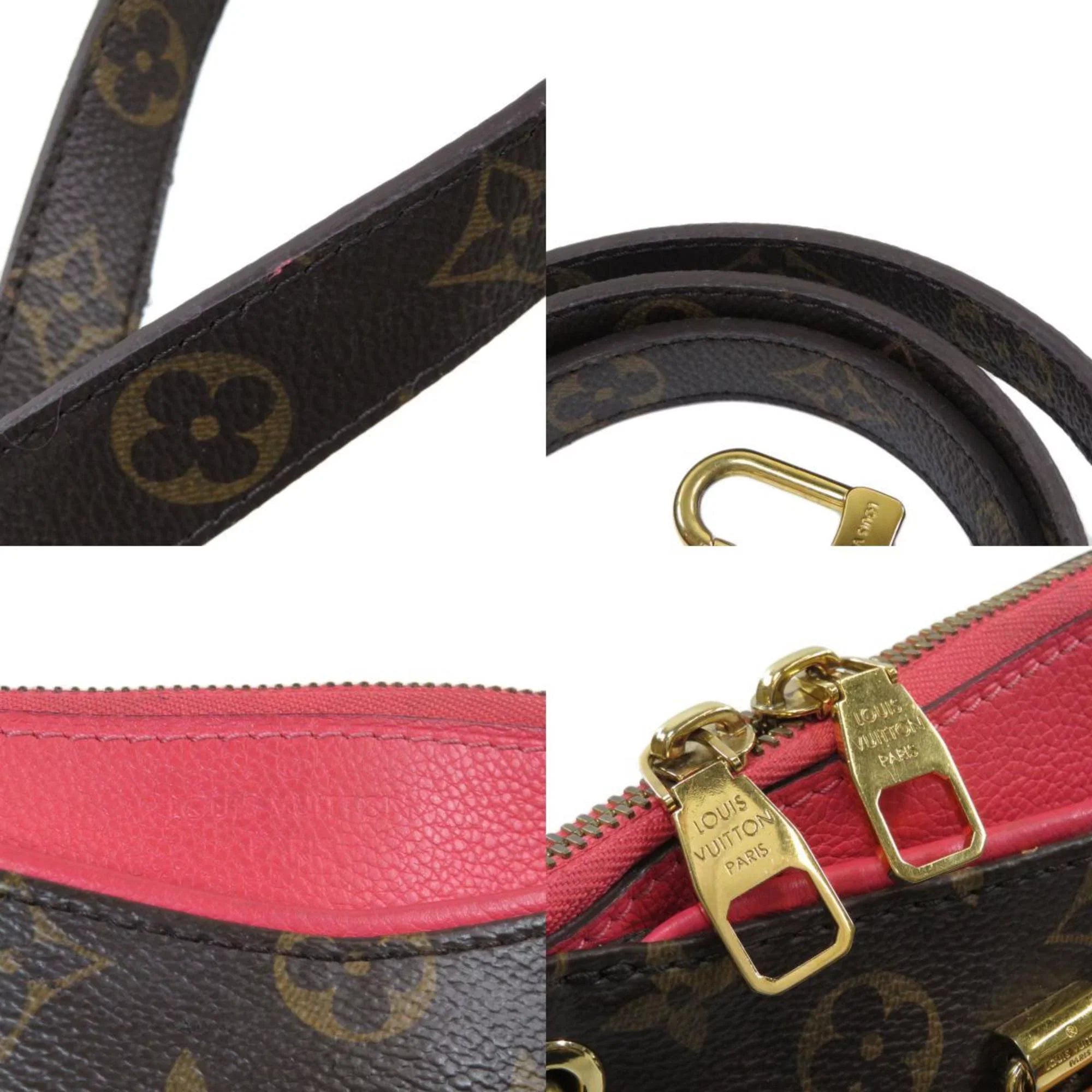 BB Monogram Louis Canvas (Good) Pre-Owned Vuitton Pallas Handbag M41734 Ladies