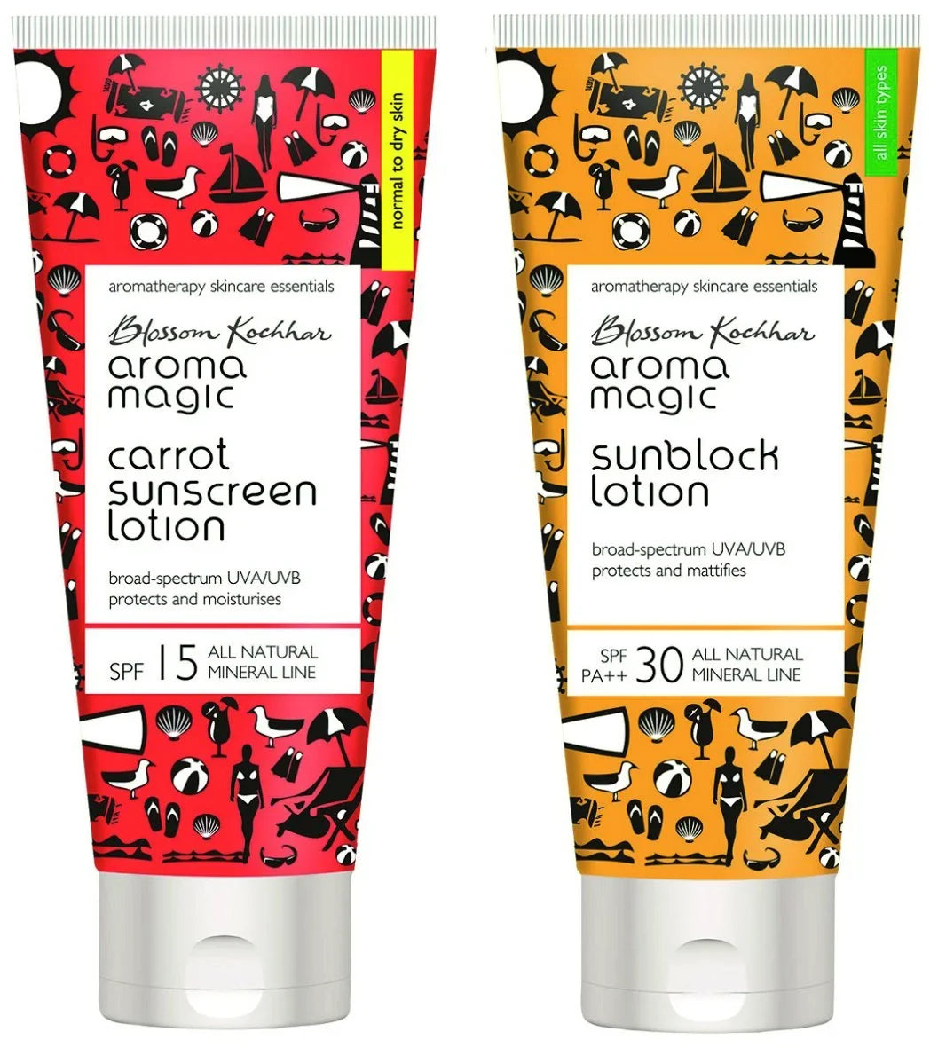 Combo_100Ml Lotion Magic Spf Sunblock Aroma 15 30,Carrot Lotion Spf Sunscreen