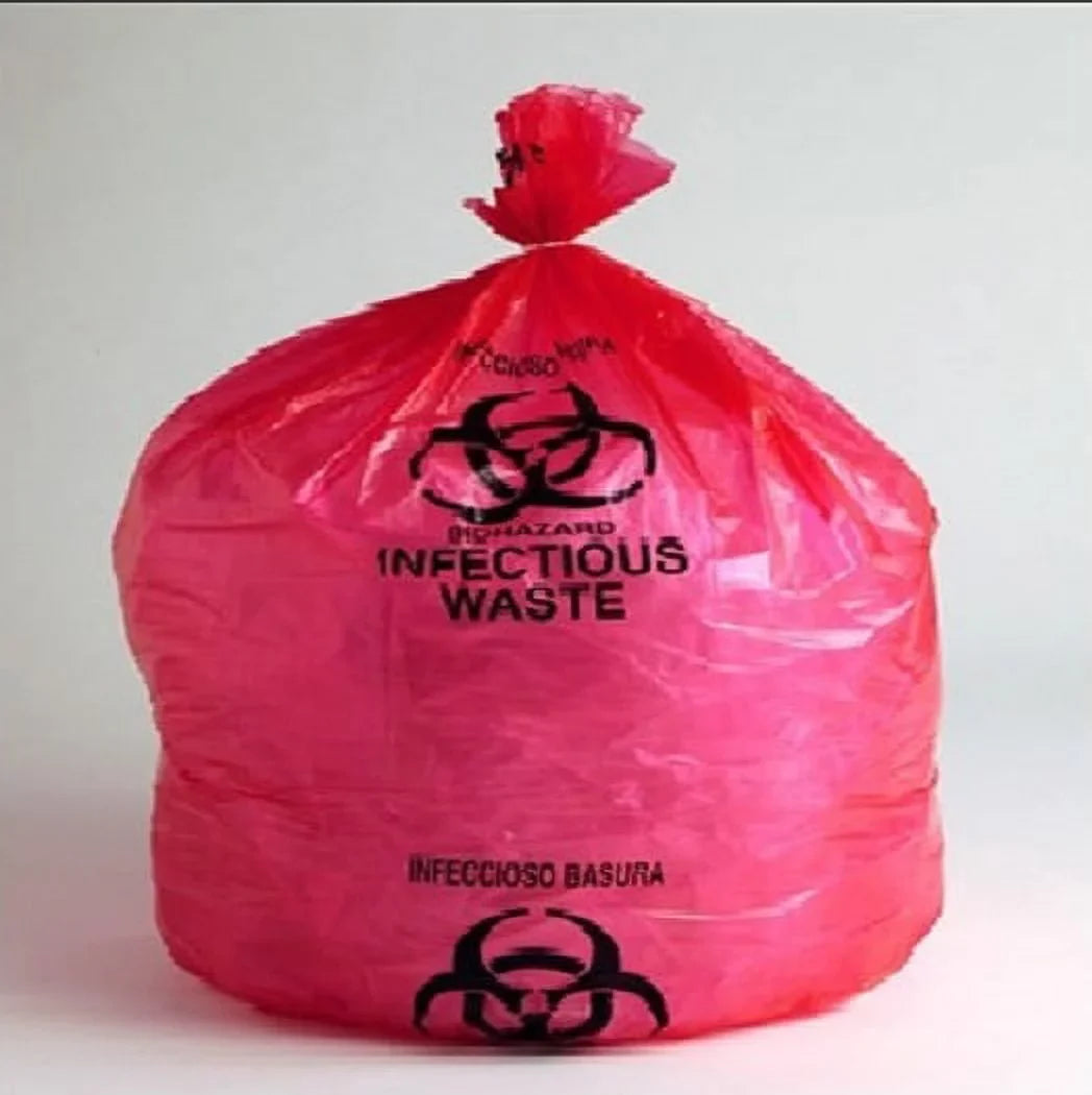 Pcs Waste Biohazard Gal, 24"x24" 7-10 Bags, Red, Liners 200 Mil, Infectious 1.5 SSBM