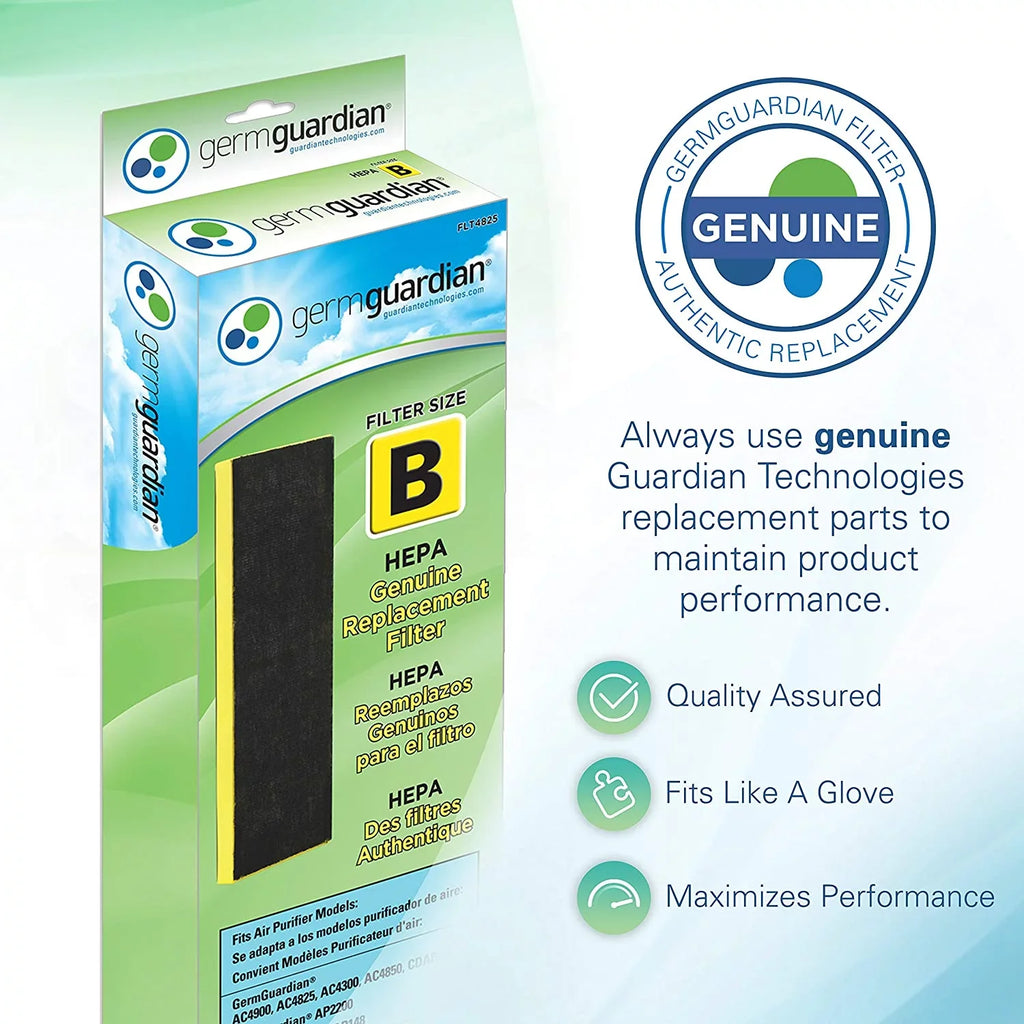 and Filter GENUINE 1-Pack Germ AC4825DLX, Guardian Air AC4825, AC4300BPTCA, AC4900CA, Purifier Replacement B CDAP4500BCA, More, AC4850PT, for CDAP4500WCA HEPA FLT4825 GermGuardian