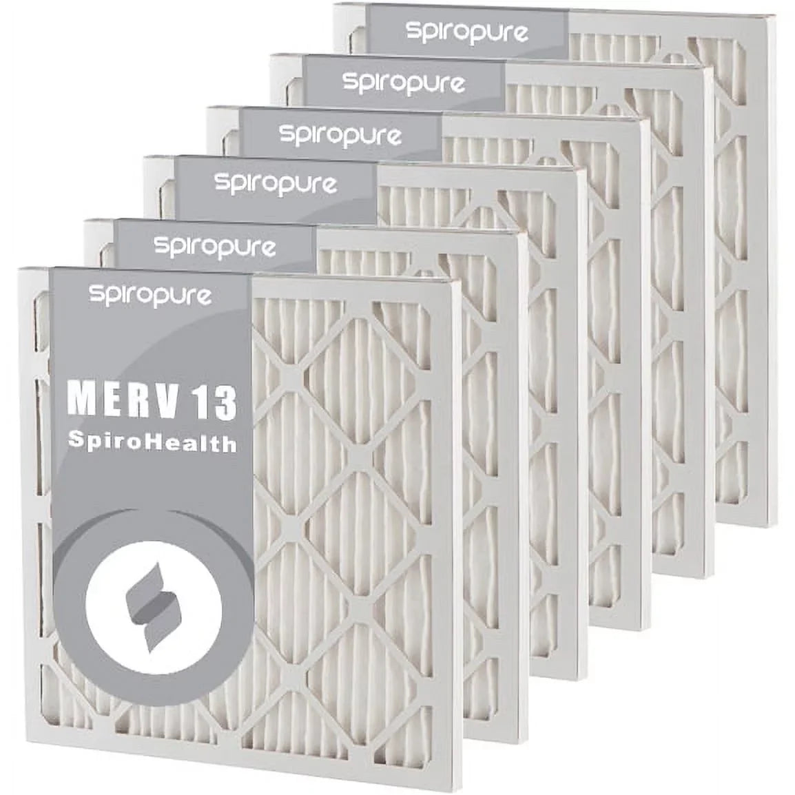 Pack) SpiroPure Made 13 USA (6 in Filters MERV 17.38x17.38x1 Pleated - Air Filter