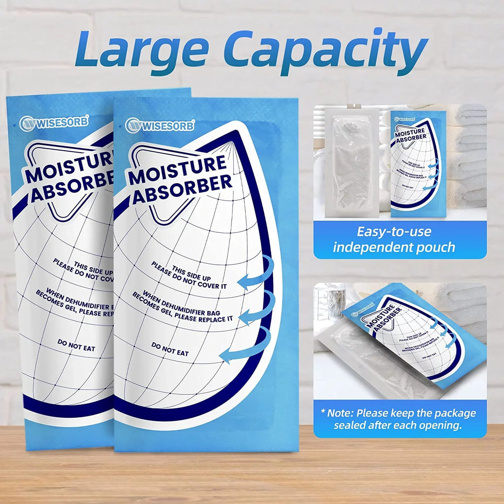 Packets Perfect Packs Basements, Rvs, for Closet Packing Premium Moisture Bags Dehumidifier for Humidity Wisesorb 25 Absorbers, 30 Granule Bathrooms, Gram White Tyvek