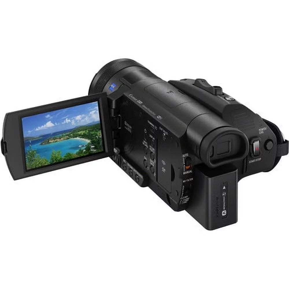 Camcorder HD M + Sony Card Handycam Extra Video Case 2 Memory Camera Batteries 128GB Charger FDR-AX700 and + + 4K +