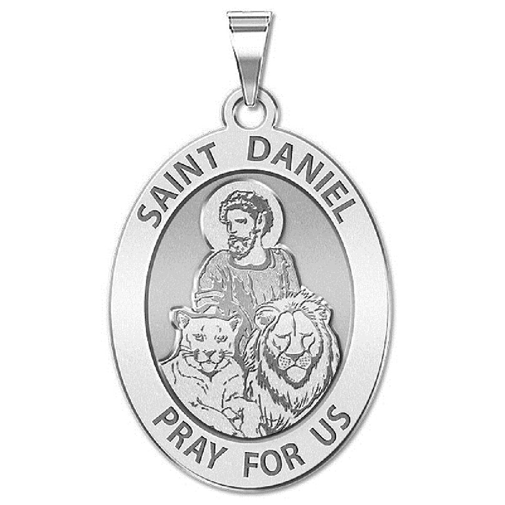 Gold Medal Yellow Pendants Picturesongold.Com Oval Necklace Adult-2/3x3/4 Saint Daniel Religious 14K