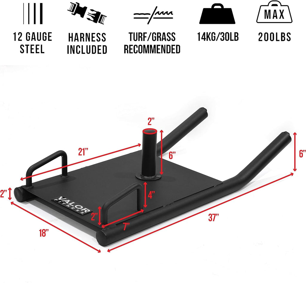 ES-SLED with Harness (Push, Pull, Sled) Fitness Straps & Agility Valor Drag Sled and