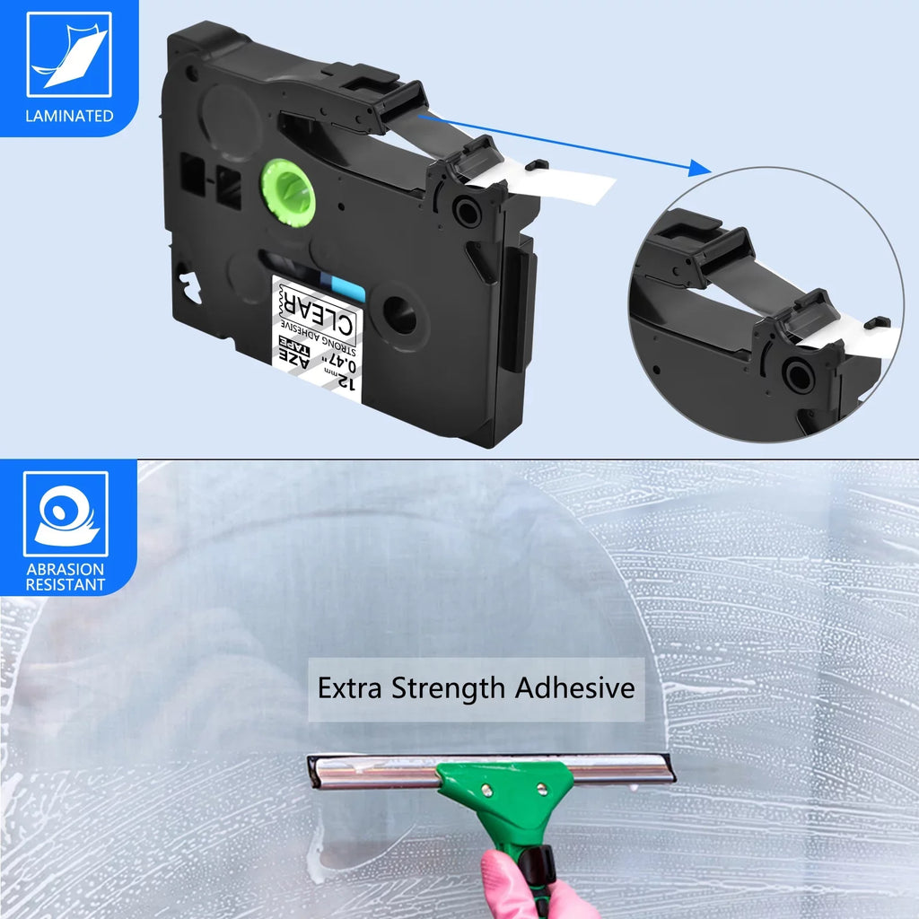 Compatible Extra 40PK Black GREENCYCLE Brother TZe-131 P-touch 12mm Clear TZe TZ Label Tape TZe-S131 for on TZ-131 Strength TZ-S131 Laminated