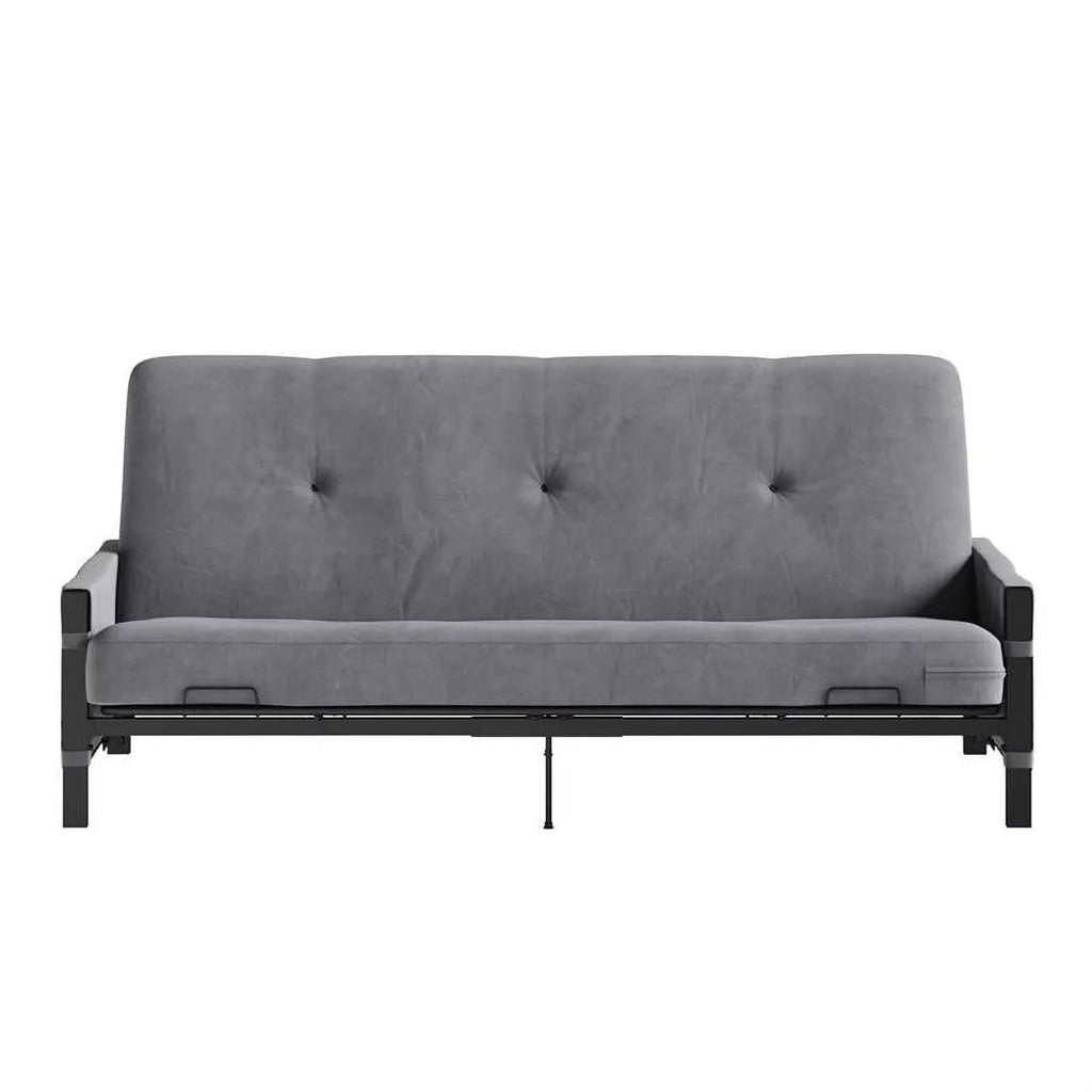 Futon Gray DHP Melbourne with Futon Storage Thermobonded in Mattress 6"