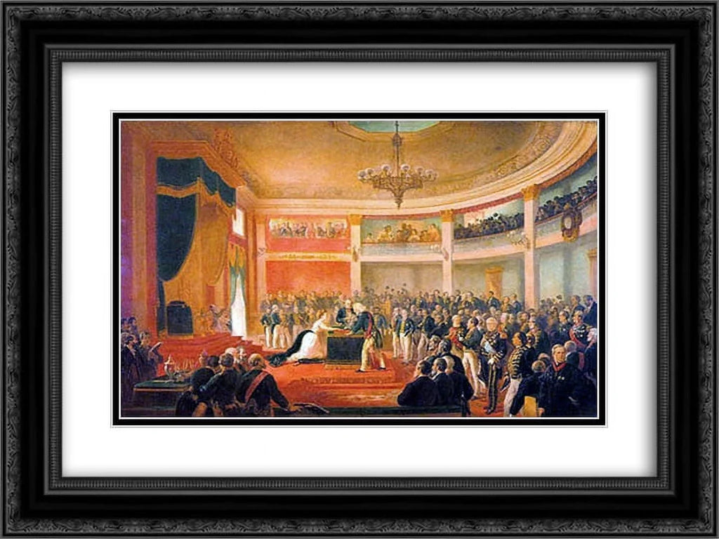 da Matted Art 'Juramento Ornate Victor Print Black Isabel' 24x20 Framed Meirelles 2x Princesa