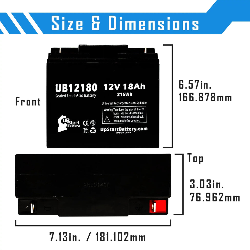 Sealed Battery Eagle 3x CF12V18 18Ah, 18000mAh, Lead Universal (12V, AGM, UB12180 Pitcher SLA) Replacement T4 - Acid Compatible Battery Terminal, Pack -