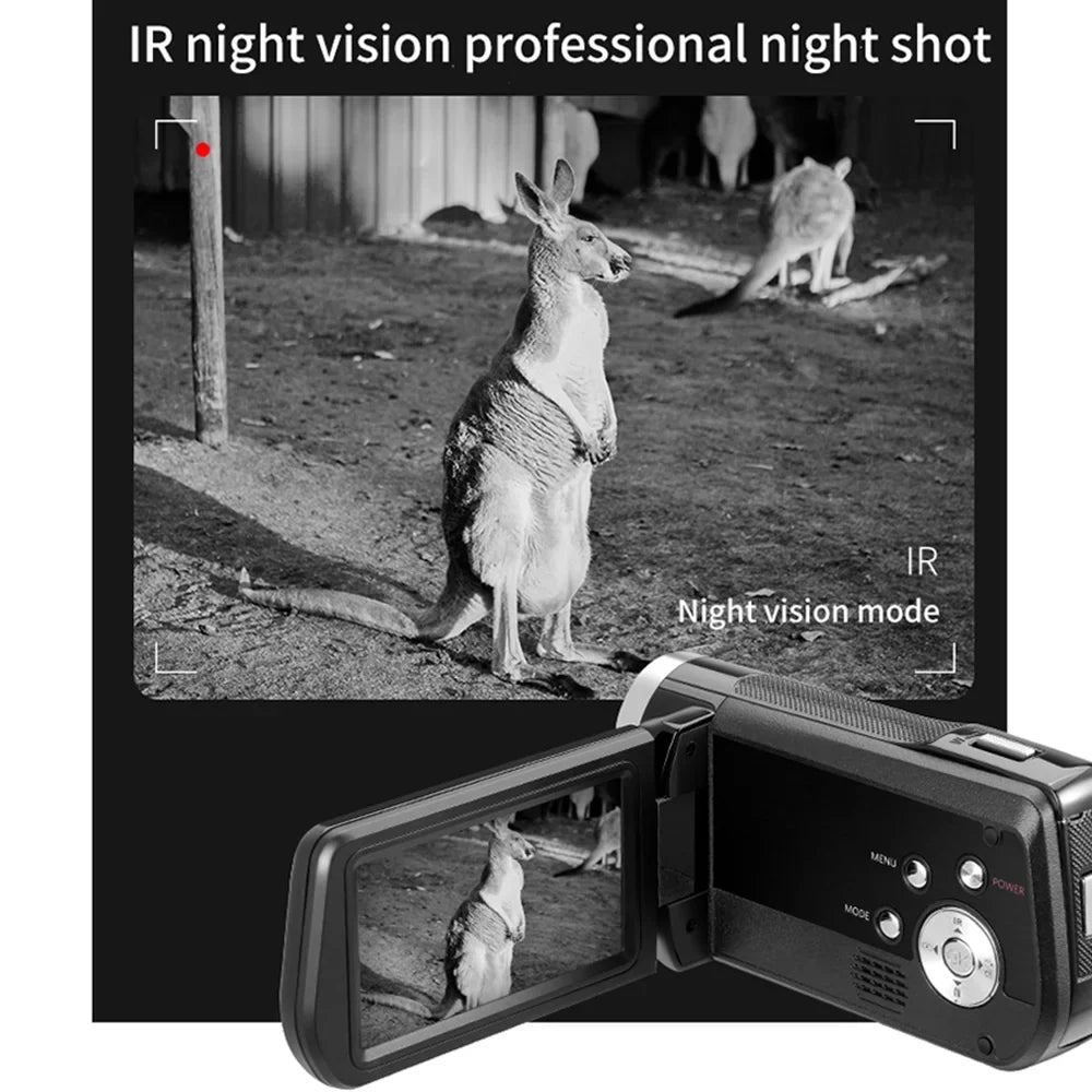 Recorder with 48MP Bag Night Vision Video IR 30X Remote Control Zoom IPS Inch Battery 3.0 AC2 Digital DV Carevas Carry 4K Digital Camcorder Touchscreen
