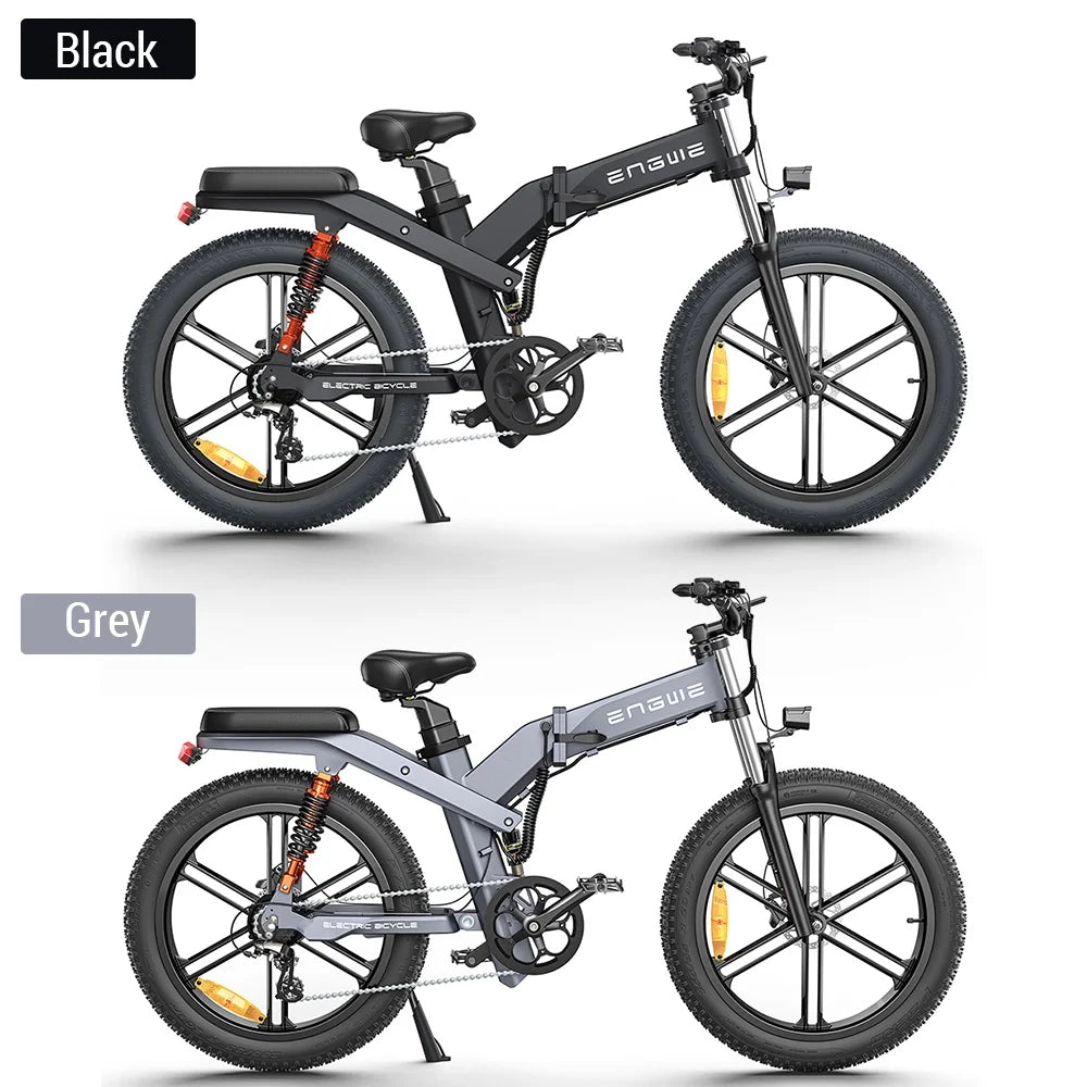 Electric E-bike Snow All-terrain Bike,19.2ah Tire Bike 8 Speed Bike 48v 1000w Speed Maximum ENGWE Tire 31mph 8 Fat E-bike Speed Maximum