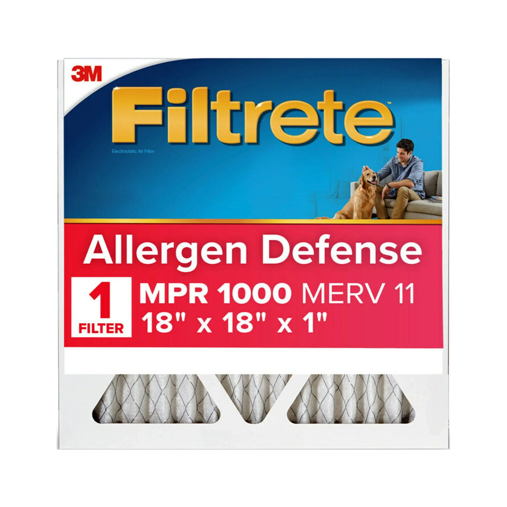 MERV 1 Air Allergen Filter, Filter Filtrete MPR 18x18x1 1000 Defense, 11,