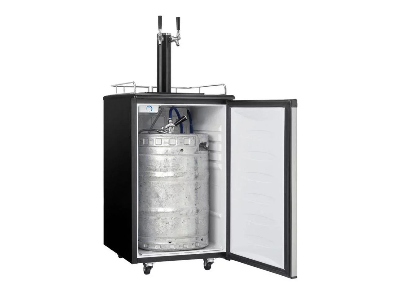 Dual-Top Danby 5.4 Foot Kegerator Beer Double Tap Steel Cubic DKC054A1BSL2DB