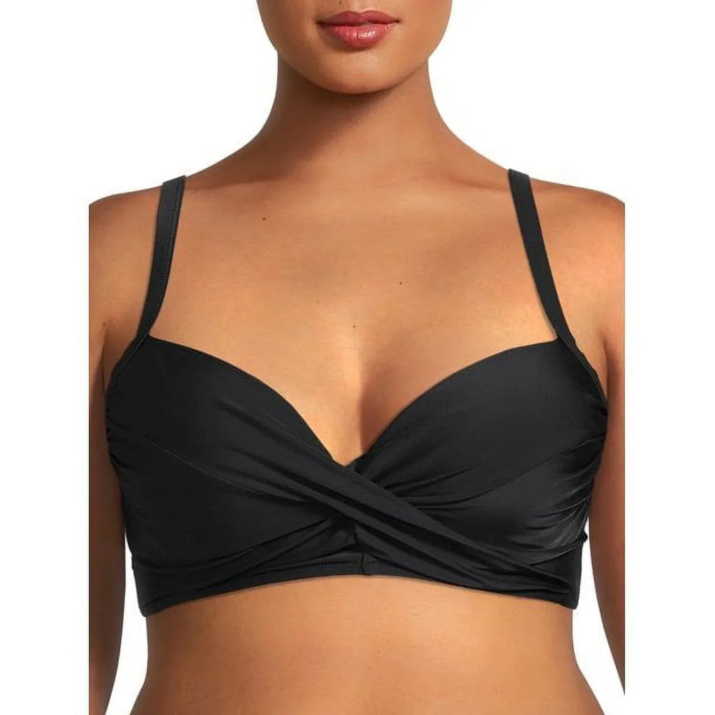 Bottom Twist Bikini BLACK 2Pc Miller M Shirred Waist Hi Front + Nicole Top