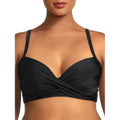 Bottom Twist Bikini BLACK 2Pc Miller M Shirred Waist Hi Front + Nicole Top