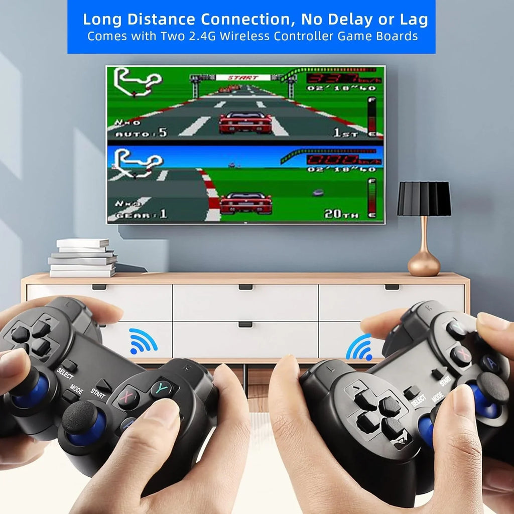 Game (64G) Wireless Retro Built Video Retro 9 Output Plug HD Play Emulators, in Console and 10000+ Stick,Wireless with Stick Game Game 2.4GHz 4K Games, Controllers