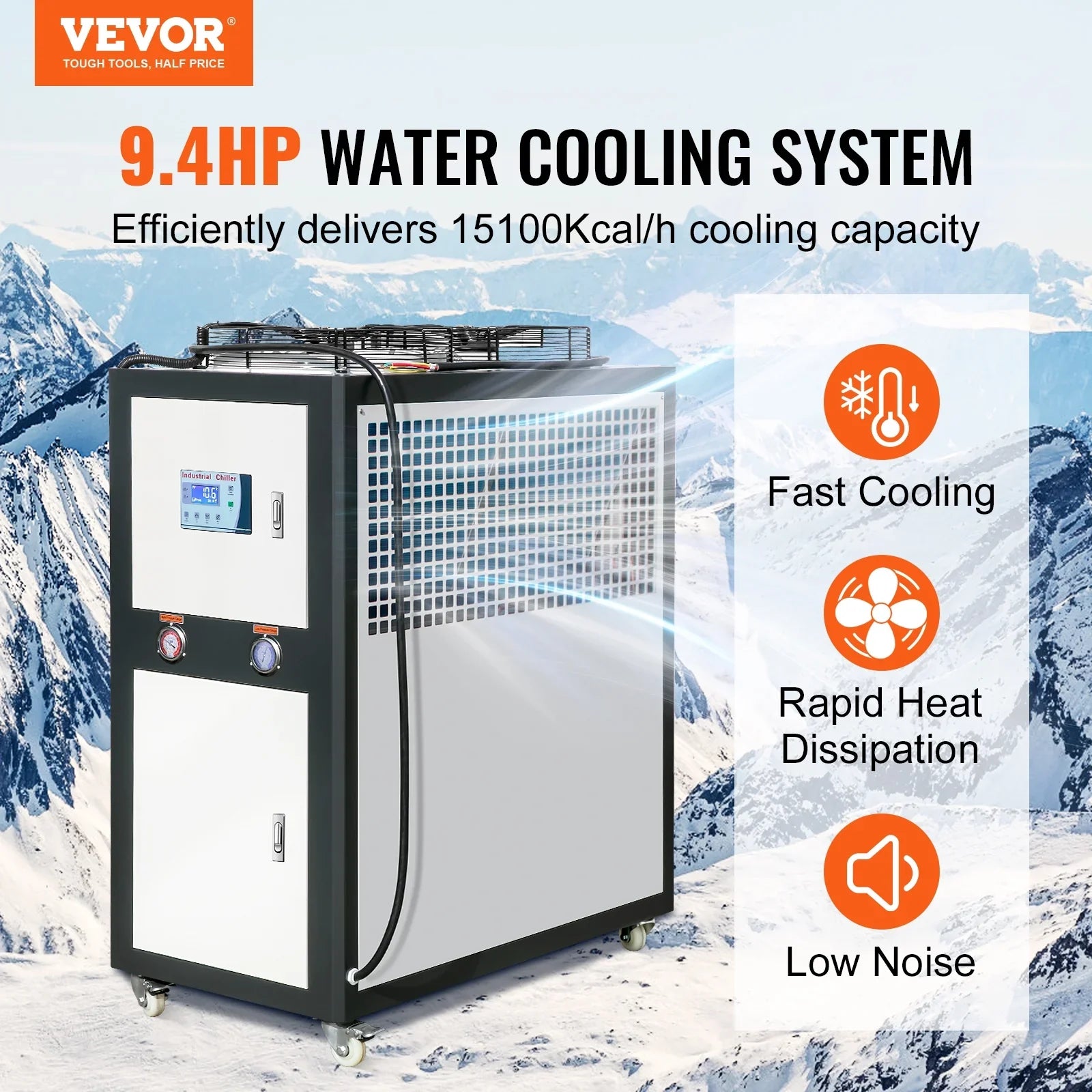 Chiller 16 Industrial Water Water Cooling 9.4HP for 60L SKYSHALO Air-cooled Gal
