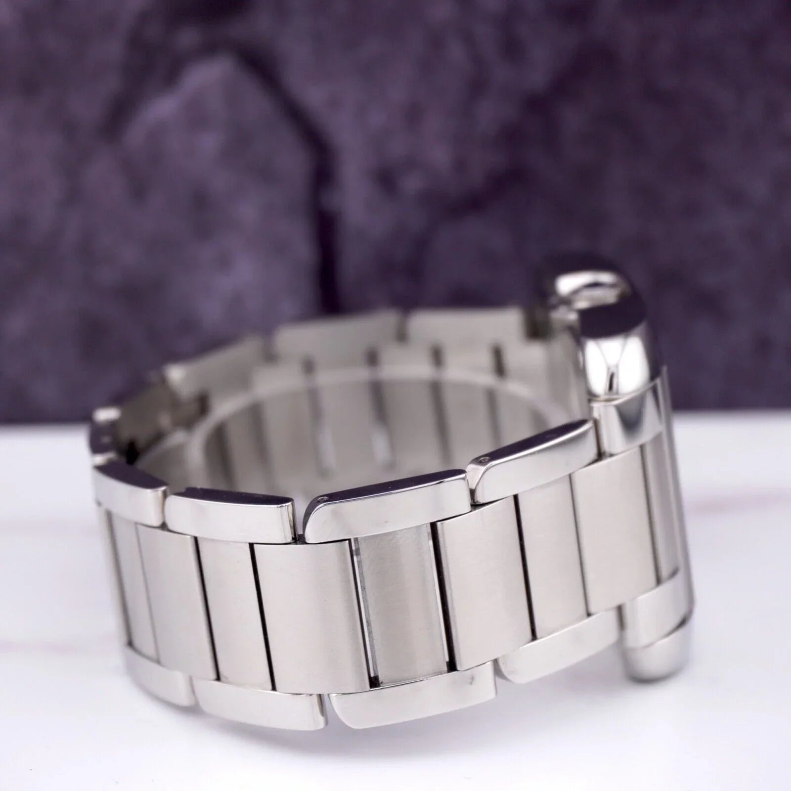 Anglaise Tank Mens 37mm Silver 49mm Cartier Watch by Steel Stainless 3507 Dial