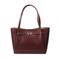 Shoulder Kors Tote Belted Cherry Michael Bag Purse Reed Leather Dark Large