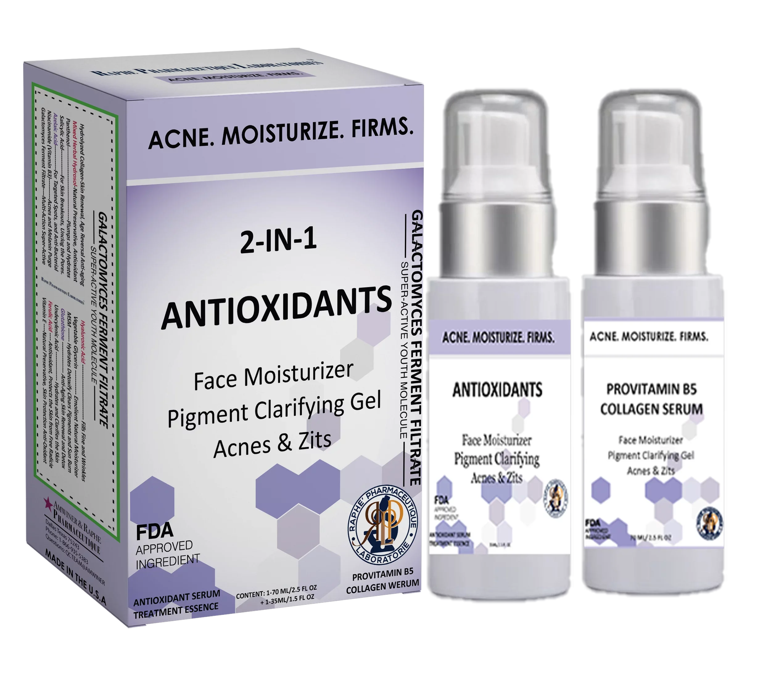 2 Antioxidant Moisturizer of Serum Firm in Remover 2 Spots and Lift Pack A Acnes 1