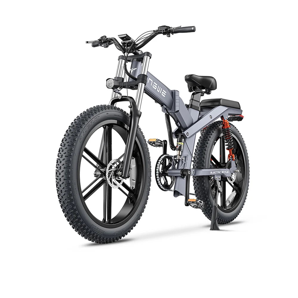 Electric E-bike Snow All-terrain Bike,19.2ah Tire Bike 8 Speed Bike 48v 1000w Speed Maximum ENGWE Tire 31mph 8 Fat E-bike Speed Maximum