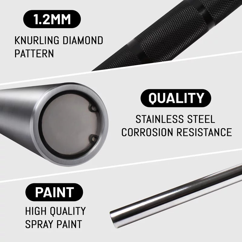 Power Bar Black Lifting Barbell Hard Lifting Olympic POUND Barbells,700 Chrome Solid Chrome Weights