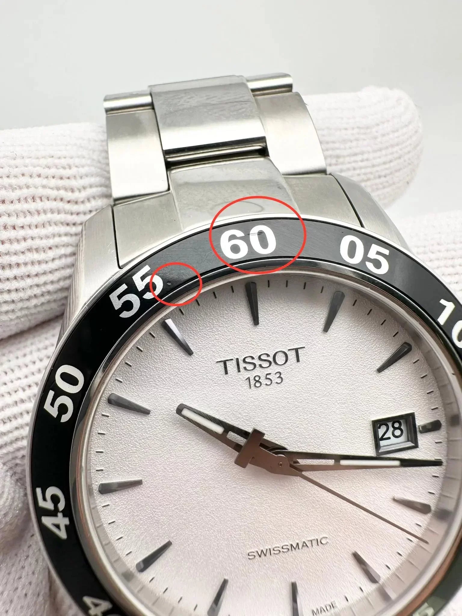 Silver Watch Tissot Men Swissmatic V8 Steel T106.407.11.031.00 Dial Automatic