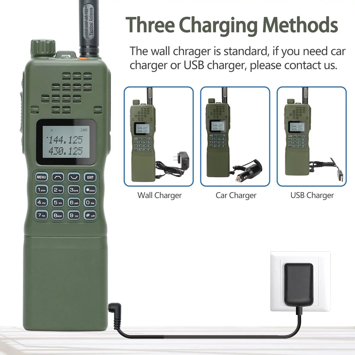AR-152 Cable,AR-152 Charger Rechargeable Range and Antenna,USB ABBREE&BaofengAR-152 Bag Talkie Kit Shoulder mic,18.8 Walkie Cable Tactical with Radio Long Full Way Programming Two Foldable inch 10W