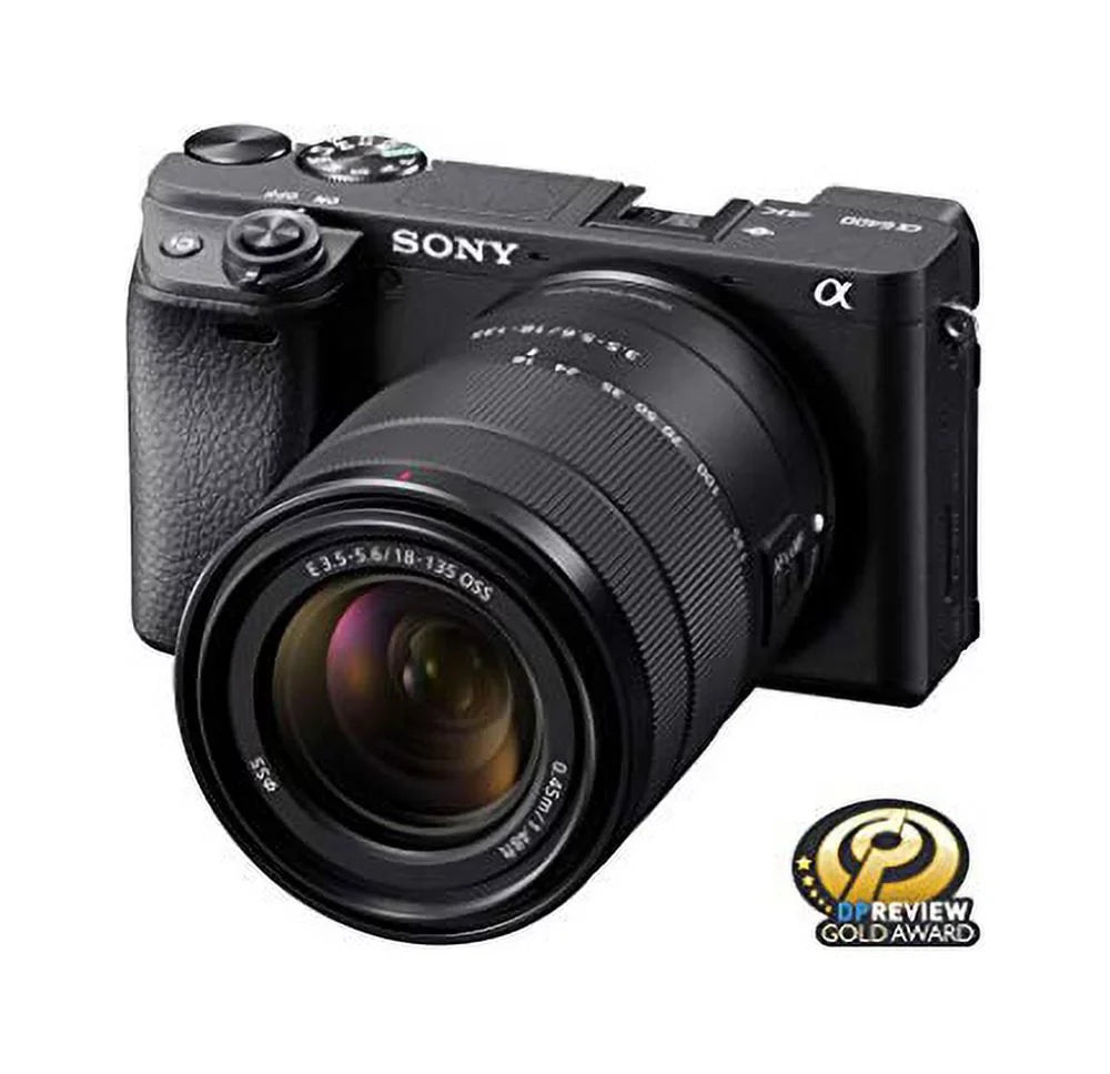 Alpha 18-135mm Restored & a6400 Camera - ILCE-6400M/B - Cameras Mount Compatible (Refurbished) Lens Mirrorless Sony E