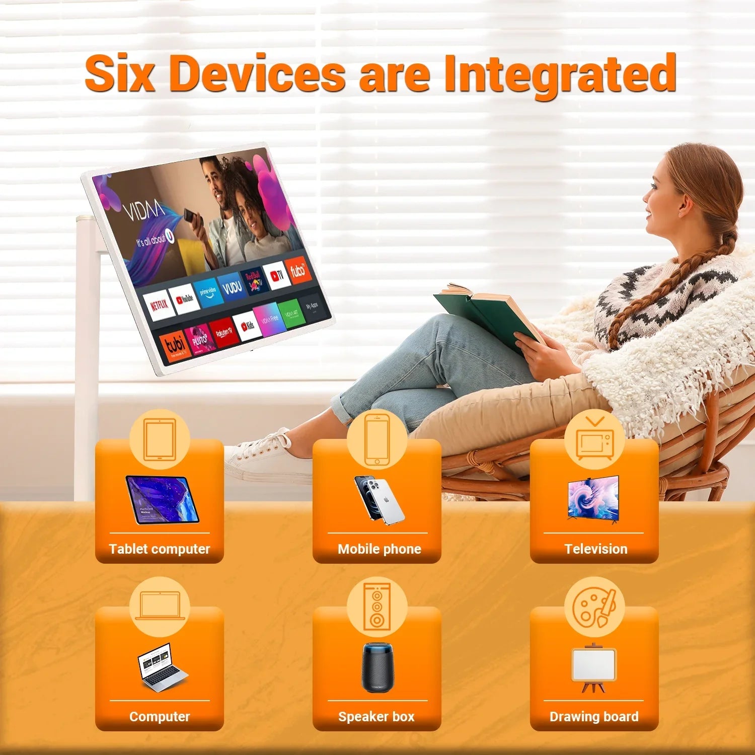 Wireless Portable on 22 1080p Touch TV Screen JYXOIHUB StandbyMe Televisions, inch Wheels