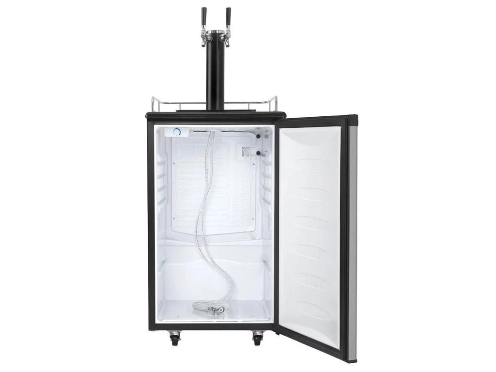 Dual-Top Danby 5.4 Foot Kegerator Beer Double Tap Steel Cubic DKC054A1BSL2DB