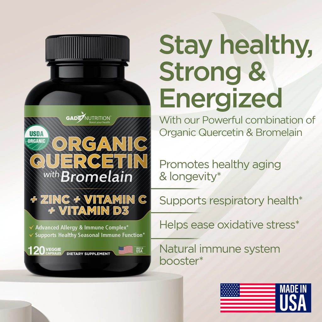 Quercetin Quercetin - - Nettle Gluten-Free, C Vegan) - Quercetin + 4 Vitamin Quercetin Zinc 240 Quercetin Bromelain - Month - Veggie D3 Zinc and - with Caps 500mg Supply Vitamin with (Non-GMO,