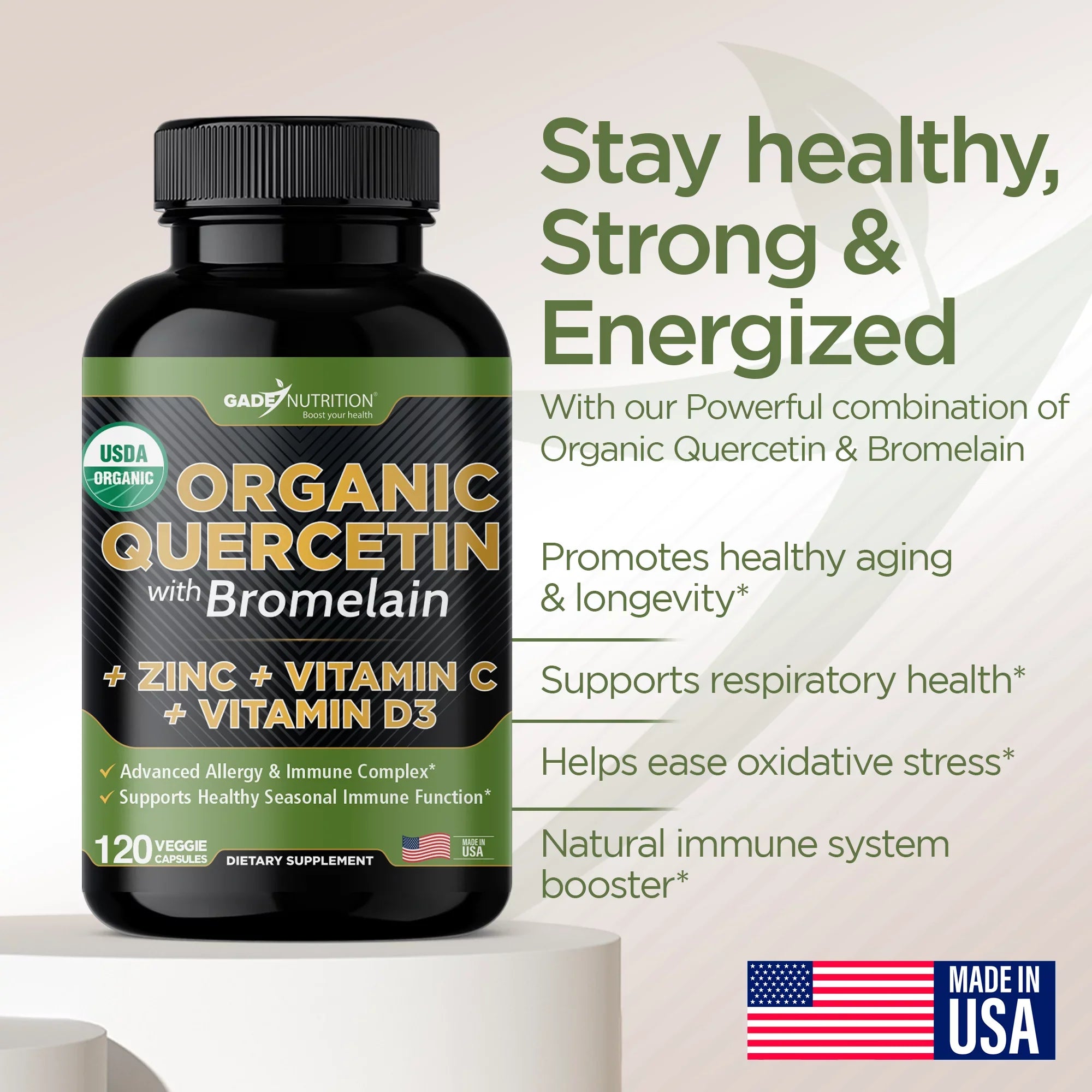 Quercetin Quercetin - - Nettle Gluten-Free, C Vegan) - Quercetin + 4 Vitamin Quercetin Zinc 240 Quercetin Bromelain - Month - Veggie D3 Zinc and - with Caps 500mg Supply Vitamin with (Non-GMO,