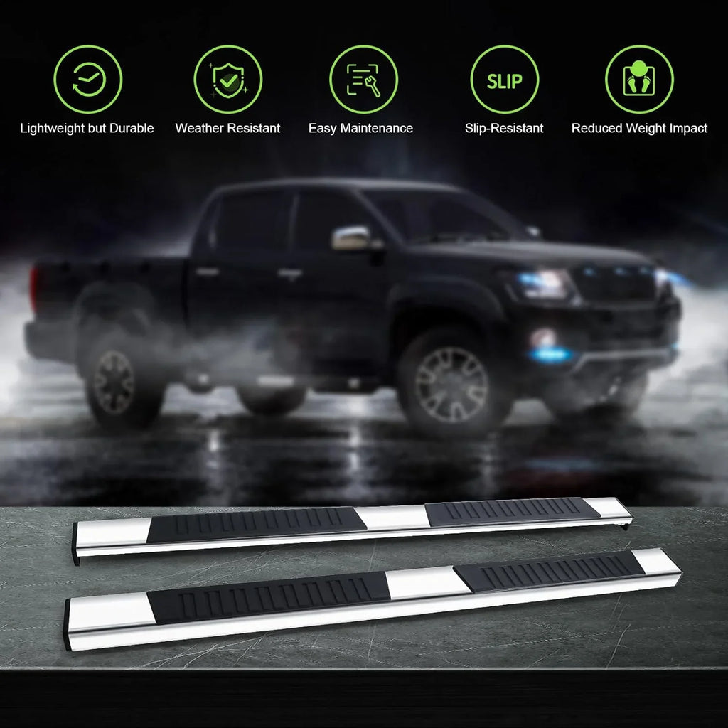 Polished Silverado/Gmc Aluminum Chrome Side 1500 Chevy 2019-2024 2020-2024 ONINE Fit & Silverado/Sierra Sierra Cab Custom bar Boards Nerf Crew Running 2500/3500 Step 6"