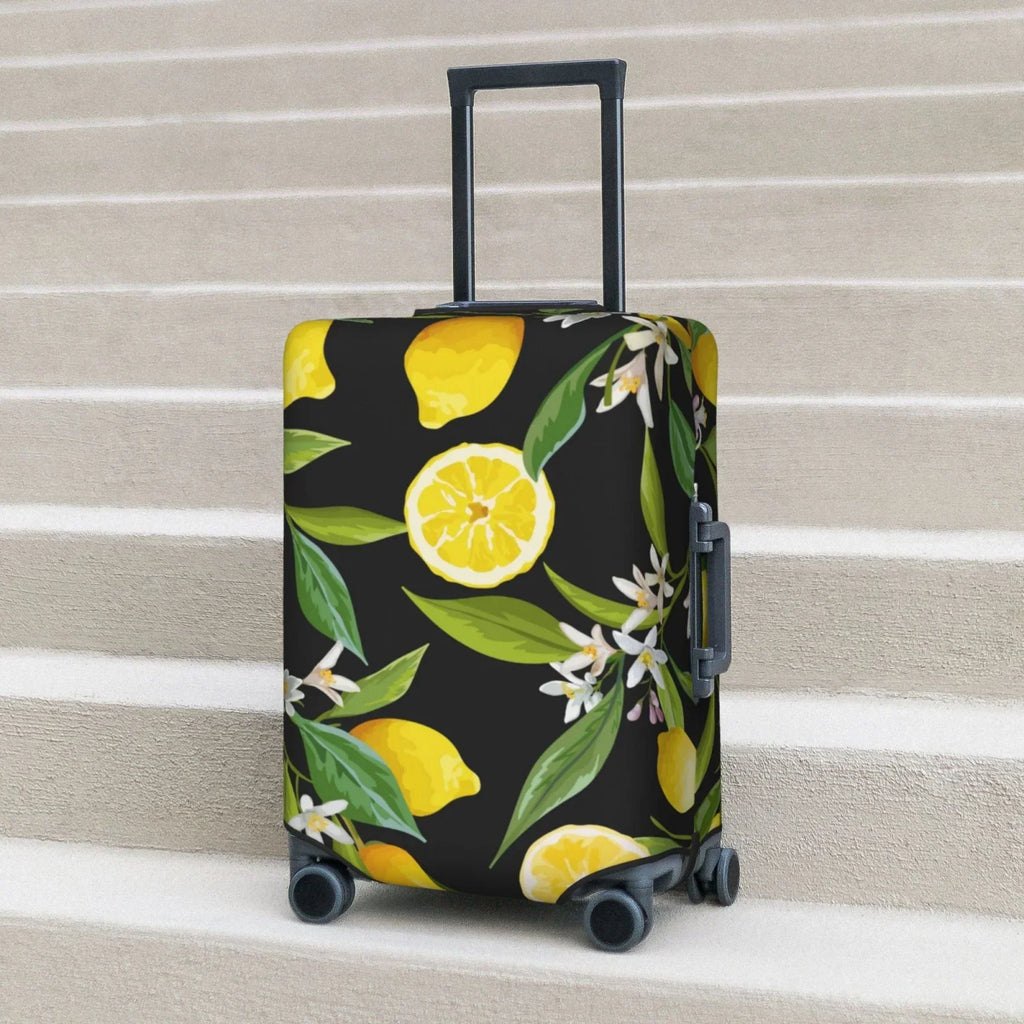 Luggage Flowers Adobk Suitcase Cover, Washable And Leaves Lemon Fruits Luggage Women Cover, Men, Suitcase Covers For Protector Accessories-Small Travel Stretch Suitcase For