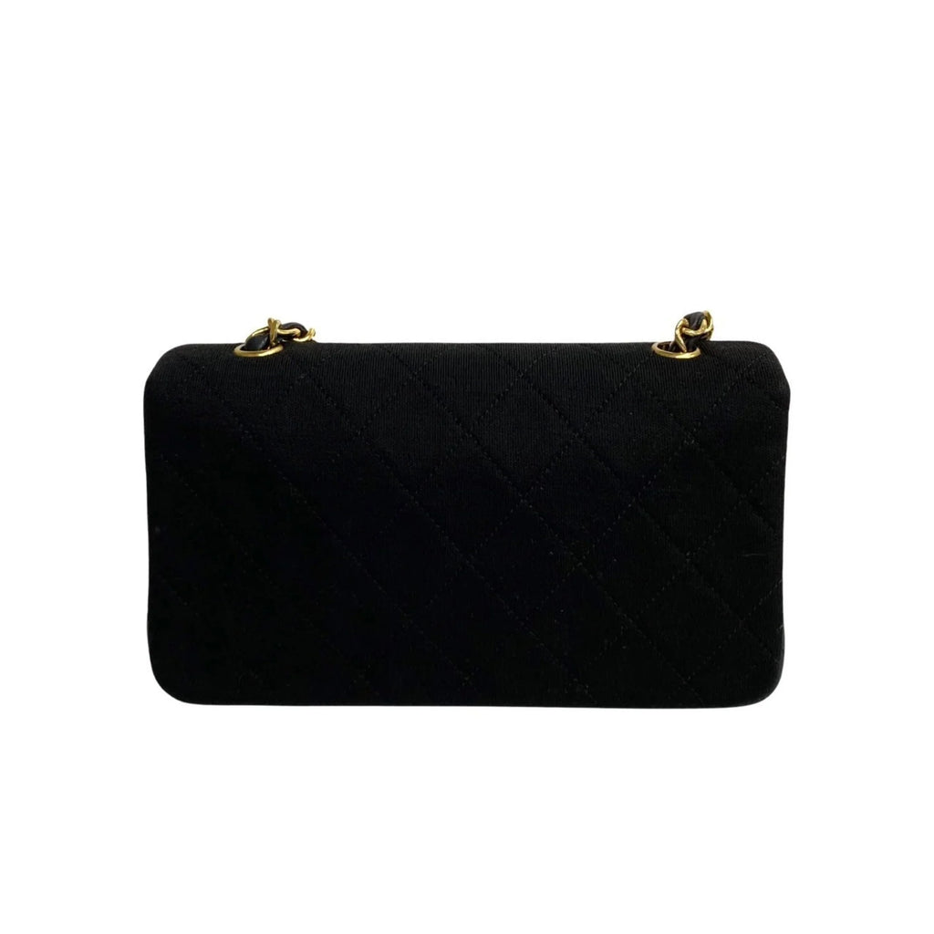 Chain Pre-Owned Flap 73960 Bag Matelasse Full Black CHANEL Lambskin Turnlock Cotton Shoulder (Good)