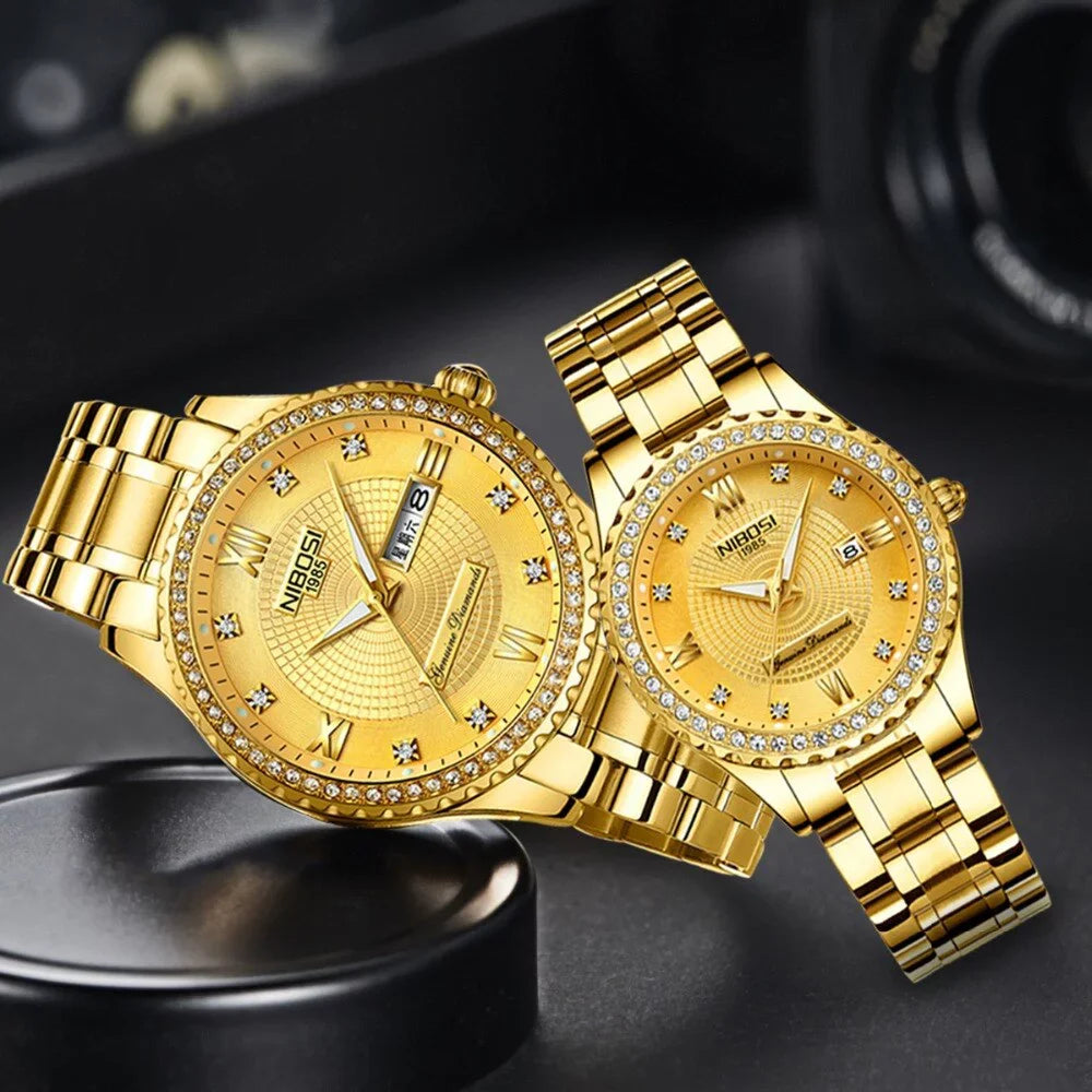Women's Creative NIBOSI New Waterproof Women Watches Steel Watch Clock Watches Bracelet Gold Female Relogio 2022 Ladies Feminino