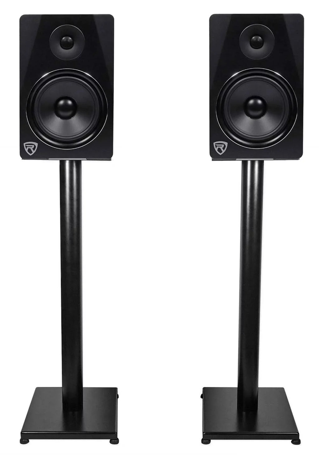 Rockville Steel Speaker Studio Monitor Black - Pair Stands Bookshelf and RS29B 29"