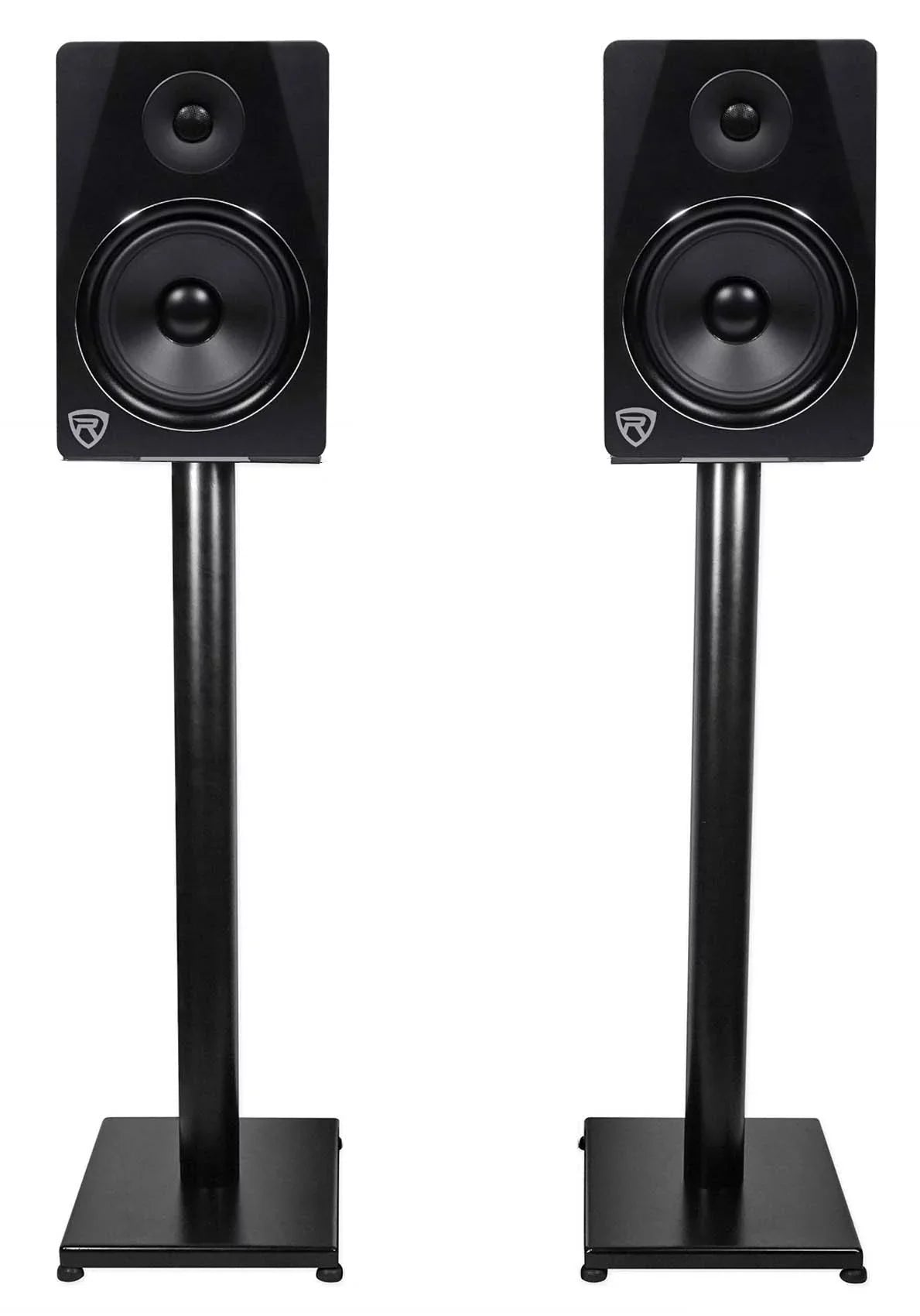 Rockville Steel Speaker Studio Monitor Black - Pair Stands Bookshelf and RS29B 29"