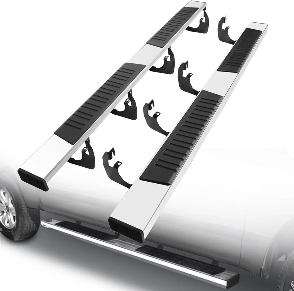 Polished Silverado/Gmc Aluminum Chrome Side 1500 Chevy 2019-2024 2020-2024 ONINE Fit & Silverado/Sierra Sierra Cab Custom bar Boards Nerf Crew Running 2500/3500 Step 6"