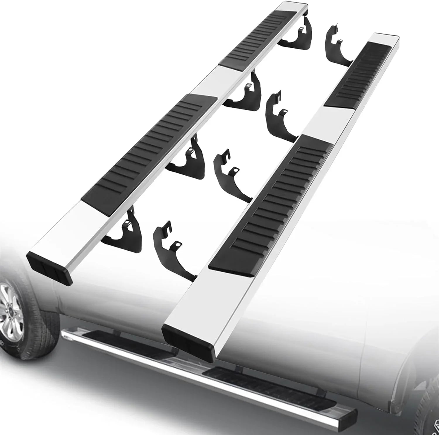 Polished Silverado/Gmc Aluminum Chrome Side 1500 Chevy 2019-2024 2020-2024 ONINE Fit & Silverado/Sierra Sierra Cab Custom bar Boards Nerf Crew Running 2500/3500 Step 6"