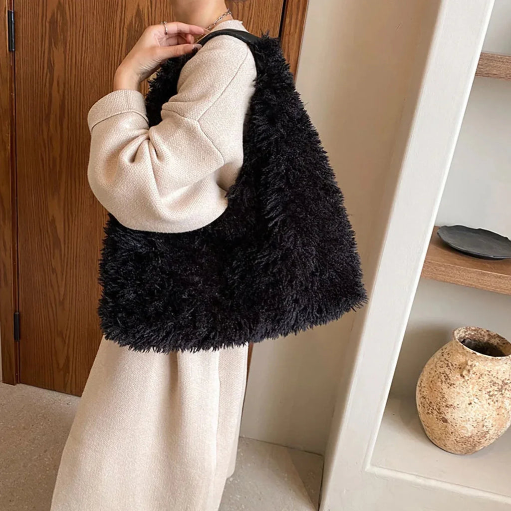 Armpit Trend Luxury Cute Autumn Women Tote Shoulder And Designer Ainter Handbags Plush For Fashion New Bags Bag Large-capacity