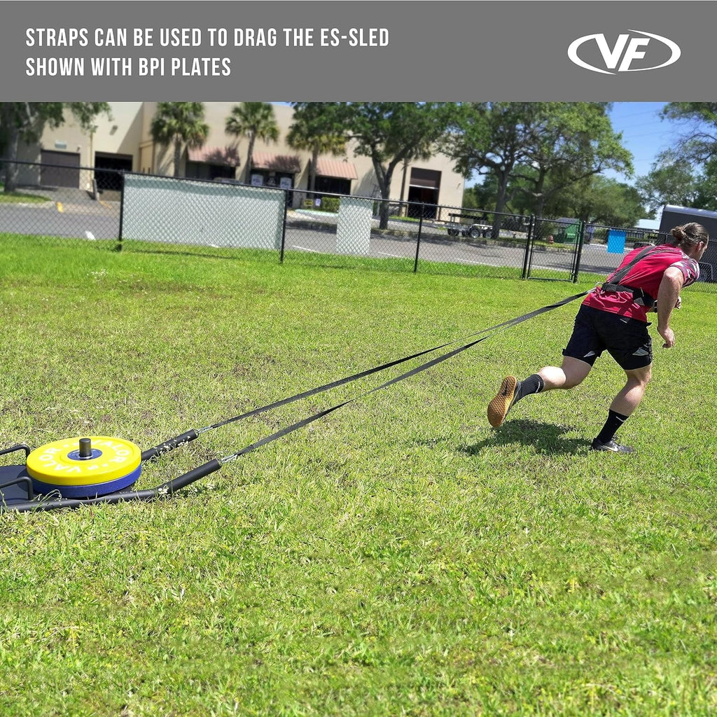 ES-SLED with Harness (Push, Pull, Sled) Fitness Straps & Agility Valor Drag Sled and